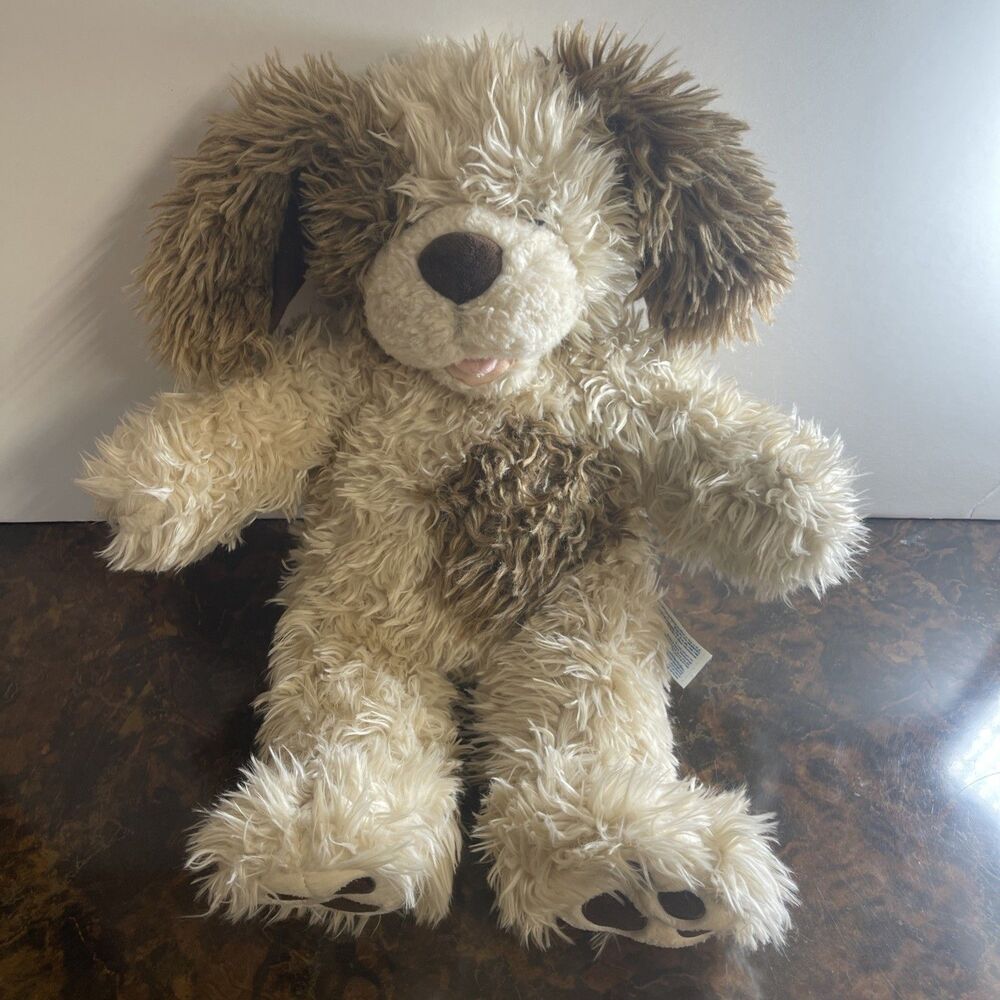Build A Bear Workshop Scruffy Dog Plush 17" Beige Brown Stuffed Animal Ages 3+